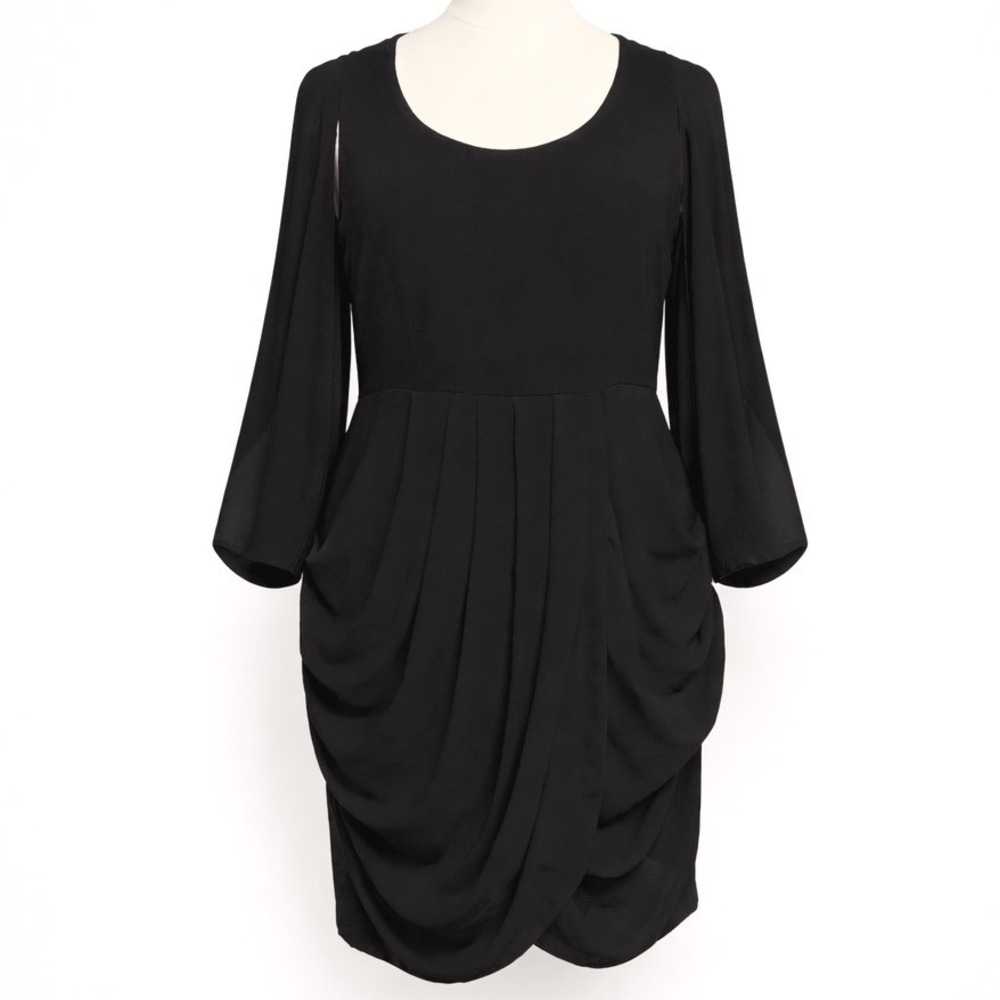Forever 21 Black Draped Cape Sleeve Dress – Size 3X